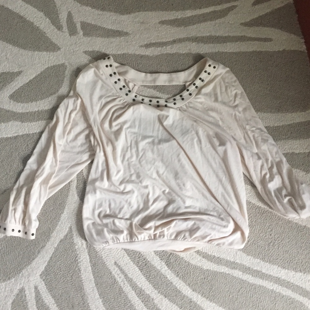 CLEAR OUT Ella Moss studded jersey blouse